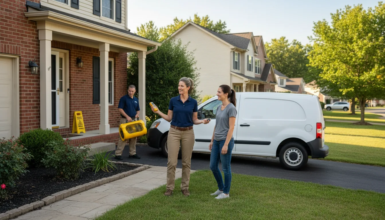 Residential water damage restoration in Valley Spring, TX